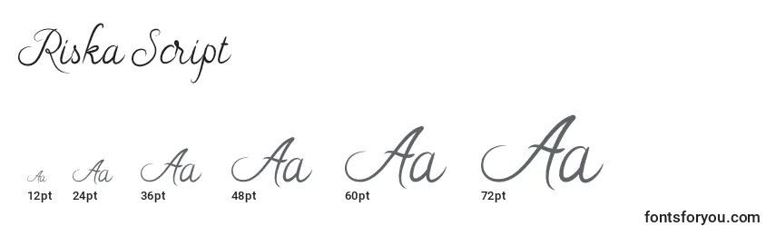 Riska Script Font Sizes