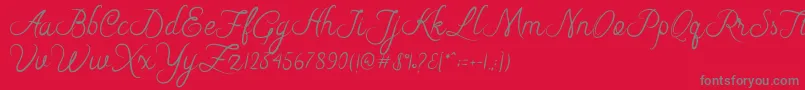 Riska Script Font – Gray Fonts on Red Background