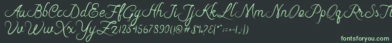 Riska Script Font – Green Fonts on Black Background