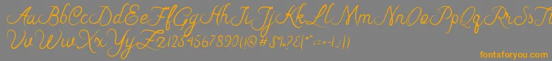 Fonte Riska Script – fontes laranjas em um fundo cinza