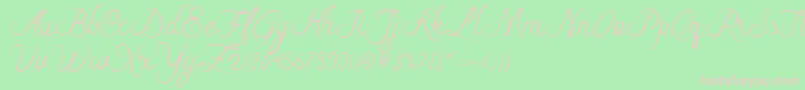 Riska Script-Schriftart – Rosa Schriften auf grünem Hintergrund