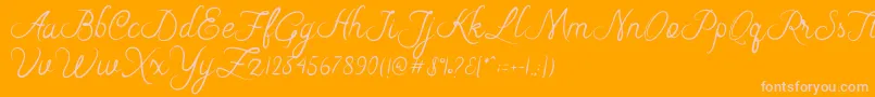 Police Riska Script – polices roses sur fond orange