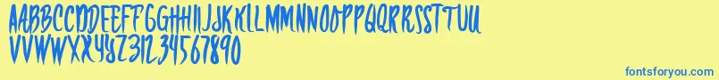 fuente RISKERA DEMO – Fuentes Azules Sobre Fondo Amarillo