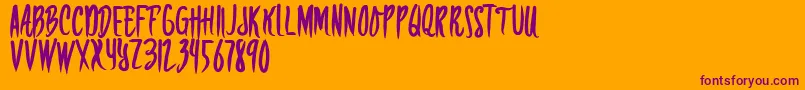 RISKERA DEMO Font – Purple Fonts on Orange Background