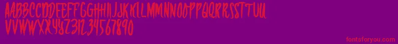 RISKERA DEMO-fontti – punaiset fontit violetilla taustalla