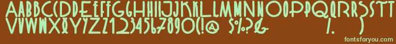 Rispa DHD Bold-fontti – vihreät fontit ruskealla taustalla