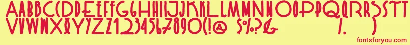 フォントRispa DHD Bold – 赤い文字の黄色い背景