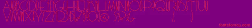 Rispa DHD Light Font – Red Fonts on Purple Background