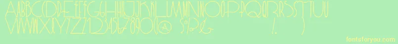 Rispa DHD Light Font – Yellow Fonts on Green Background
