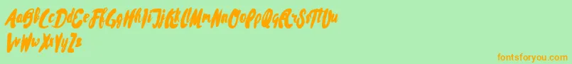 Шрифт Rissa Typeface Demo – оранжевые шрифты на зелёном фоне