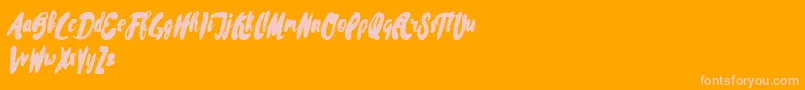 フォントRissa Typeface Demo – オレンジの背景にピンクのフォント