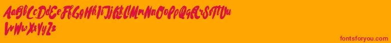 Rissa Typeface Demo Font – Red Fonts on Orange Background