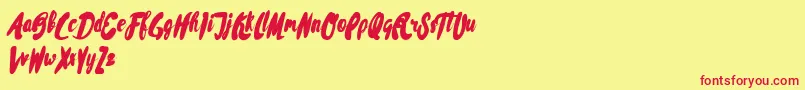 フォントRissa Typeface Demo – 赤い文字の黄色い背景
