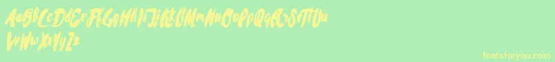 Шрифт Rissa Typeface Demo – жёлтые шрифты на зелёном фоне