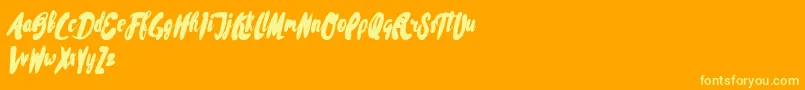 Rissa Typeface Demo-fontti – keltaiset fontit oranssilla taustalla