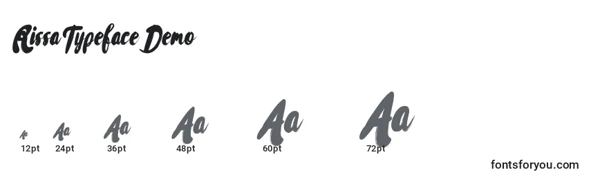 Размеры шрифта Rissa Typeface Demo