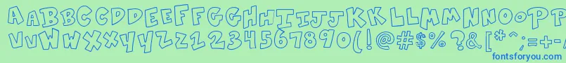 K26sidewalkchalk Font – Blue Fonts on Green Background