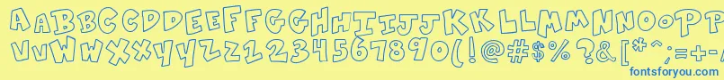 K26sidewalkchalk Font – Blue Fonts on Yellow Background