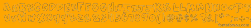 K26sidewalkchalk-Schriftart – Graue Schriften auf orangefarbenem Hintergrund