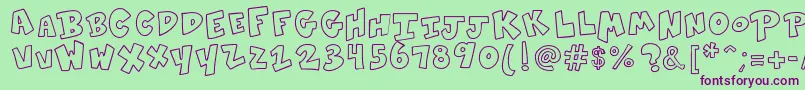 K26sidewalkchalk Font – Purple Fonts on Green Background