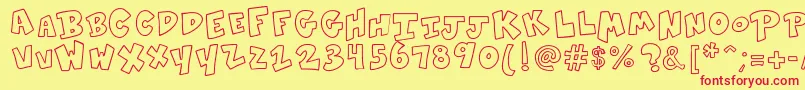 K26sidewalkchalk Font – Red Fonts on Yellow Background