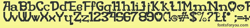 フォントRita Mouse – 黒い文字の黄色い背景