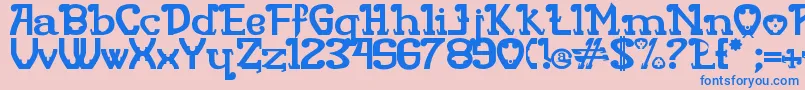 Rita Mouse-fontti – siniset fontit vaaleanpunaisella taustalla