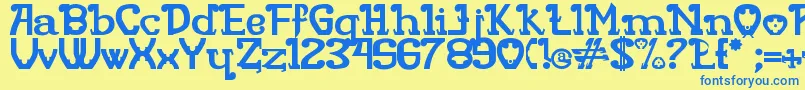 Шрифт Rita Mouse – синие шрифты на жёлтом фоне