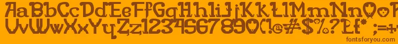 フォントRita Mouse – オレンジの背景に茶色のフォント