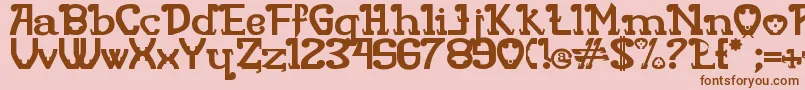 Шрифт Rita Mouse – коричневые шрифты на розовом фоне