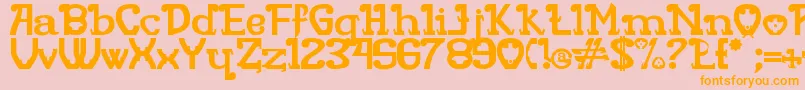 Rita Mouse-fontti – oranssit fontit vaaleanpunaisella taustalla