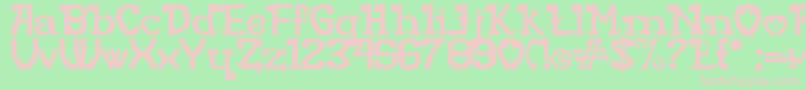 フォントRita Mouse – 緑の背景にピンクのフォント