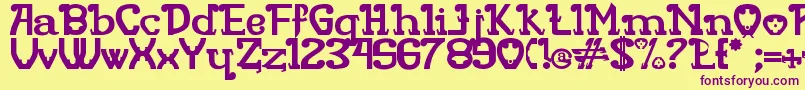 Шрифт Rita Mouse – фиолетовые шрифты на жёлтом фоне