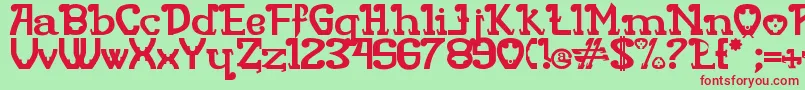 フォントRita Mouse – 赤い文字の緑の背景