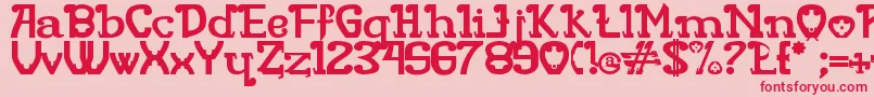 フォントRita Mouse – ピンクの背景に赤い文字