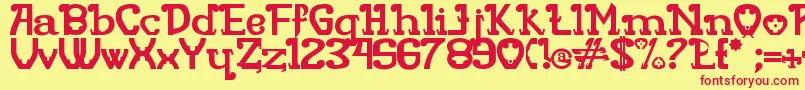 Rita Mouse-fontti – punaiset fontit keltaisella taustalla
