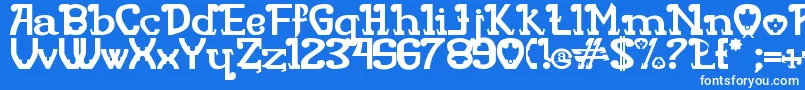 Шрифт Rita Mouse – белые шрифты на синем фоне