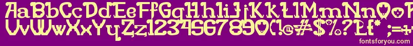 フォントRita Mouse – 紫の背景に黄色のフォント