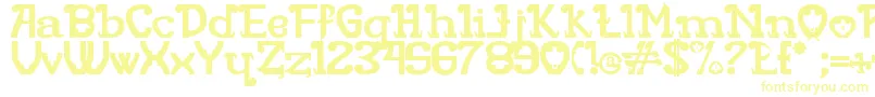 フォントRita Mouse – 白い背景に黄色の文字
