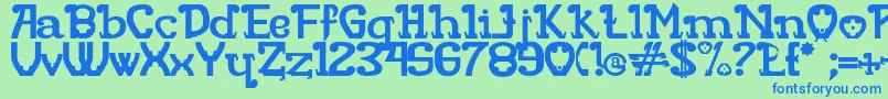 Шрифт RITAMOUS – синие шрифты на зелёном фоне