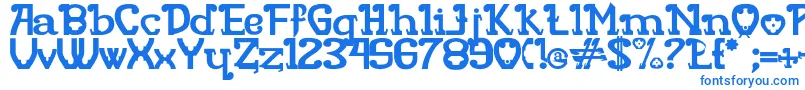 フォントRITAMOUS – 白い背景に青い文字