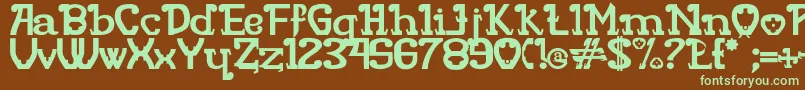 RITAMOUS-fontti – vihreät fontit ruskealla taustalla