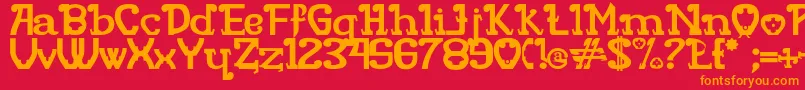 フォントRITAMOUS – 赤い背景にオレンジの文字