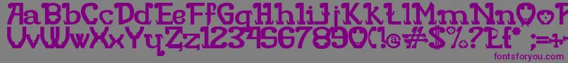 フォントRITAMOUS – 紫色のフォント、灰色の背景