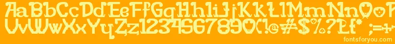 RITAMOUS Font – Yellow Fonts on Orange Background
