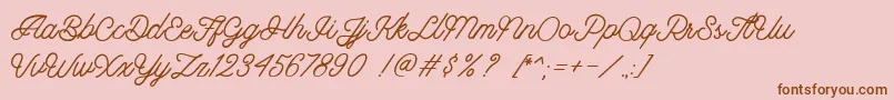 Fonte Riverside DEMO – fontes marrons em um fundo rosa