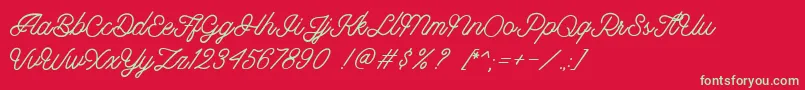 Riverside DEMO Font – Green Fonts on Red Background
