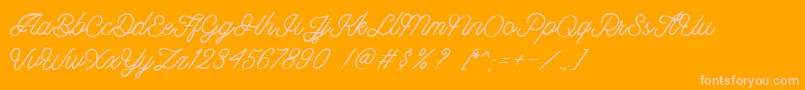 Riverside DEMO Font – Pink Fonts on Orange Background