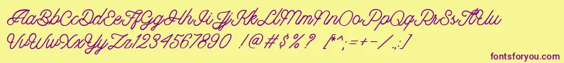Riverside DEMO Font – Purple Fonts on Yellow Background
