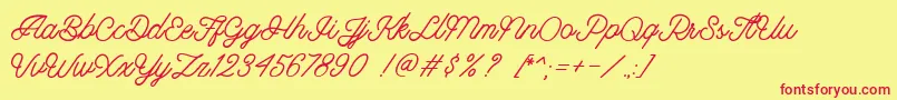 フォントRiverside DEMO – 赤い文字の黄色い背景